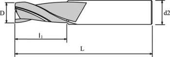 VHM Ø 6 mm Z=2 45° Flachstirn Alu (N)